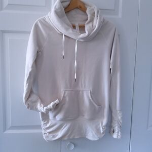 Lululemon Don't Be In A Hurry Happy Cream Cowl Neck Fleece Lined Pullover